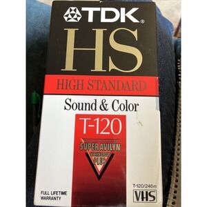 TDK HS High Standard T-120 VHS Blank Video Tape New Factory Sealed Package